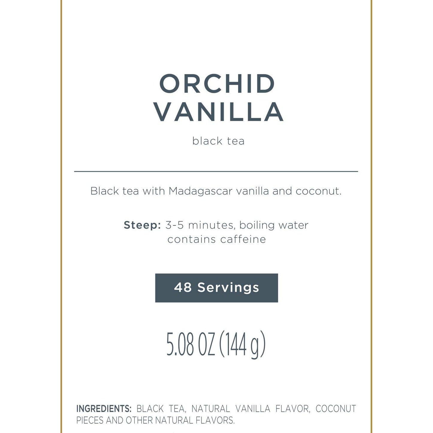 Tea Forte Orchid Vanilla Black Tea Event Box, Bulk Pack of 48 Pyramid Infuser Tea Sachets for All Occasions