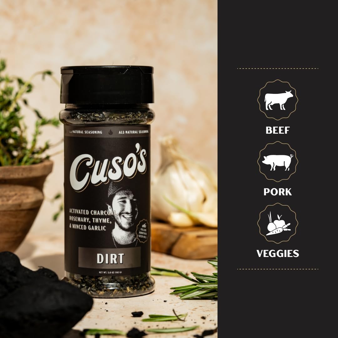 Cuso’s Dirt® BBQ Seasoning - Dirt Rub - Bold Steak & Brisket Seasoning for Smoking - Dry Rub for Meat - Steak Seasonings, Beef Rubs for Smoking & BBQ