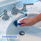 Unger Multi-Purpose Counter and Fixture Scrub Brush, Non-Slip Small Household Cleaning Supplies, Removes Dirt and Grime from Bathroom Sinks, Kitchen