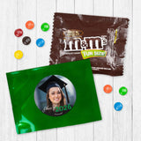 24ct Custom Green Graduation Photo Fun Size Candy Bags With Chocolate Minis