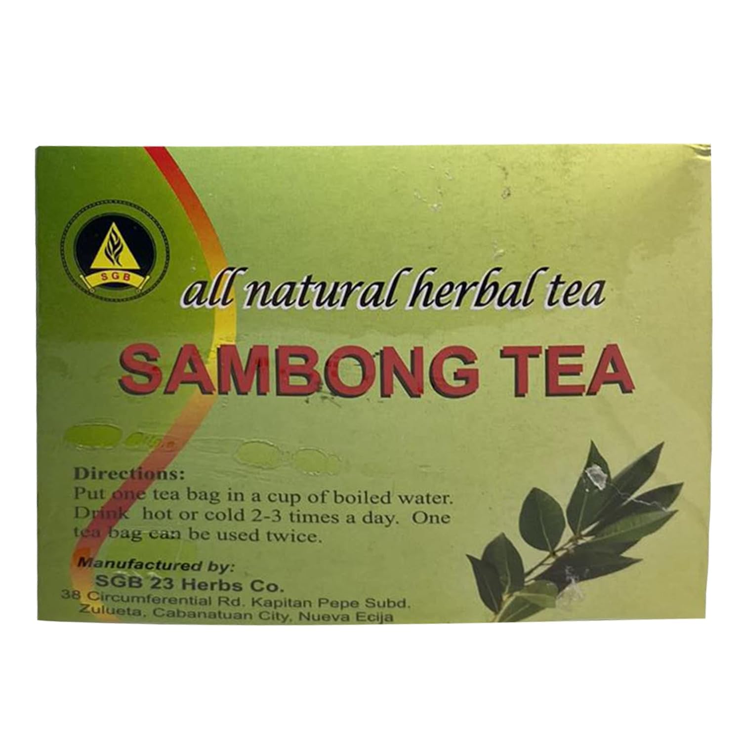 Sambong Herbal Tea - 20 Teabags - Organic Tea Bags - Tea from Philippines