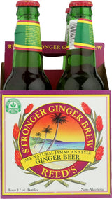 Reed's Stronger Ginger Beer 12 oz (Pack of 8 Bottles)