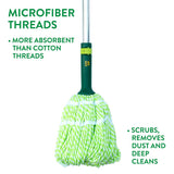 Pine-Sol Microfiber Mop Self Wringing - Easy Squeeze Twist Design for Wet Mopping | Household Cleaning Tool for Tile, Linoleum, Laminate Floors |