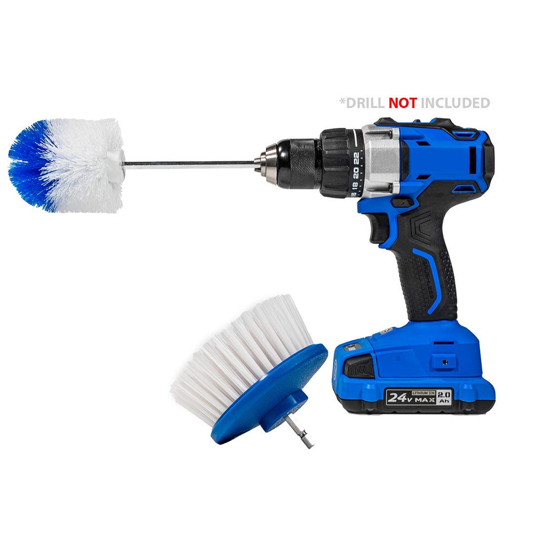 RotoScrub Drill-Powered Cleaning Brushes - 2-Brush Drill Accessory Combo Kit