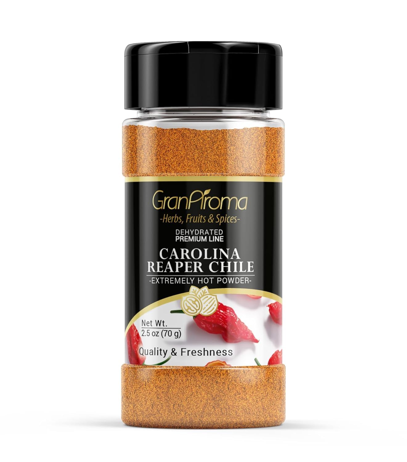 GranAroma Carolina Reaper Powder, 2.5 oz, Extremely Hot Powder, Fine Ground, Dips & Salsa