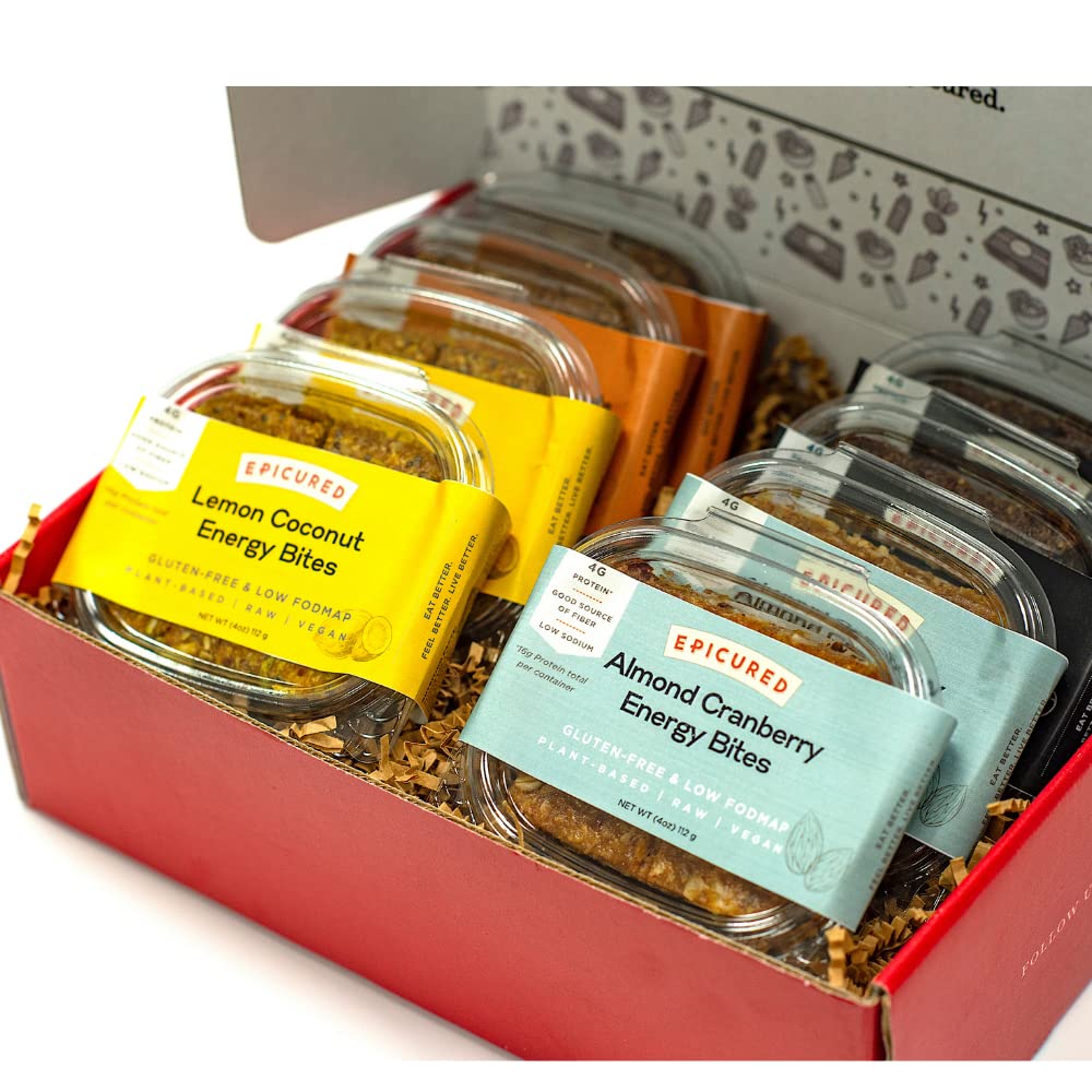 Epicured, Protein Energy Bites, (8 Packs = 16 Traditional Snack Bars), Variety Pack