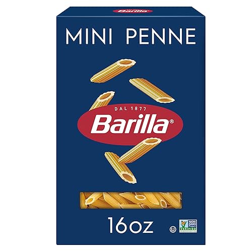 Barilla Mini Penne Pasta, 16 oz. Box - Non-GMO, Made with Durum Wheat Semolina - Kosher Certified
