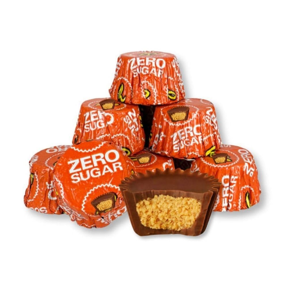 Sugar Free Mini Peanut Butter Cups Candy Individually Wrapped Bulk Bag - 25 lb (Approx. 1250 pieces)