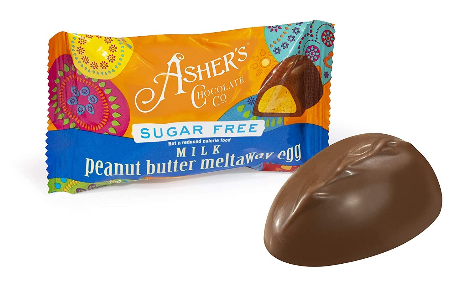 Asher's Chocolates, Sugar Free Milk Chocolate Eggs, Small Batches of Kosher Chocolate, Family Owned Since 1892, 13 Individually Wrapped Chocolate Eggs