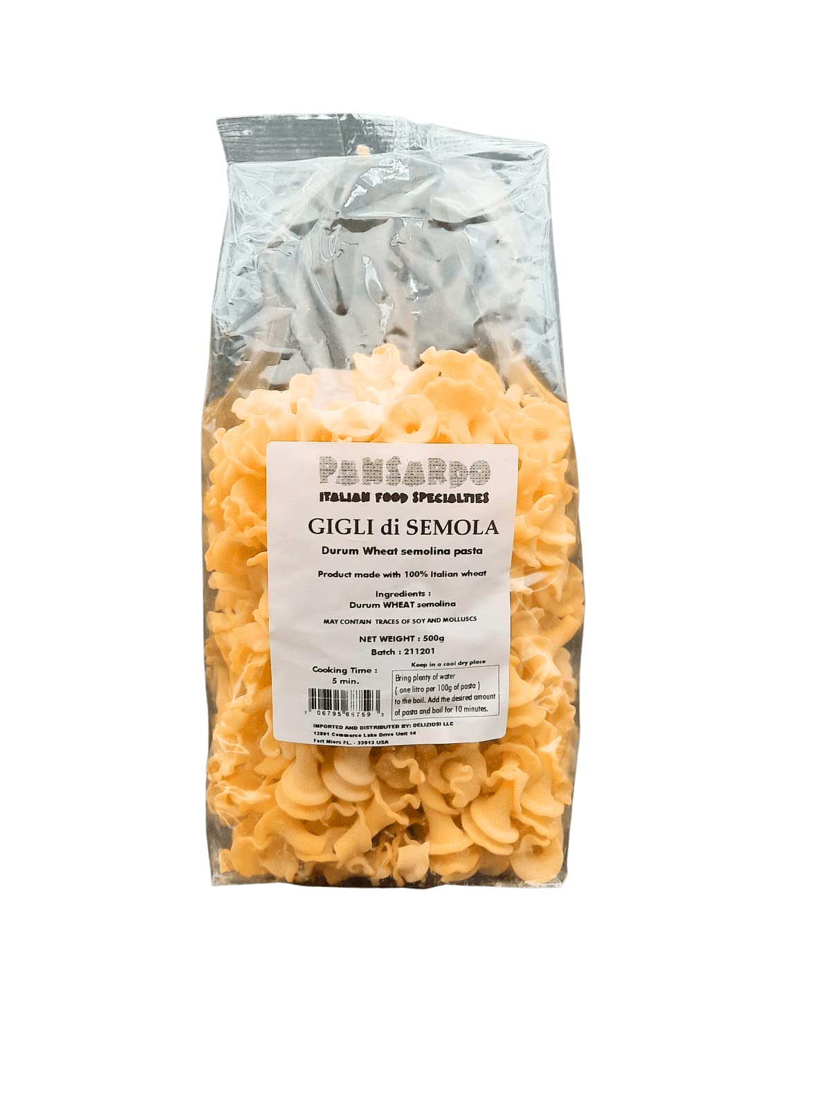 PANSARDO Gigli Di Semola Durum Wheat Semolina Italian Pasta - 2 Pack