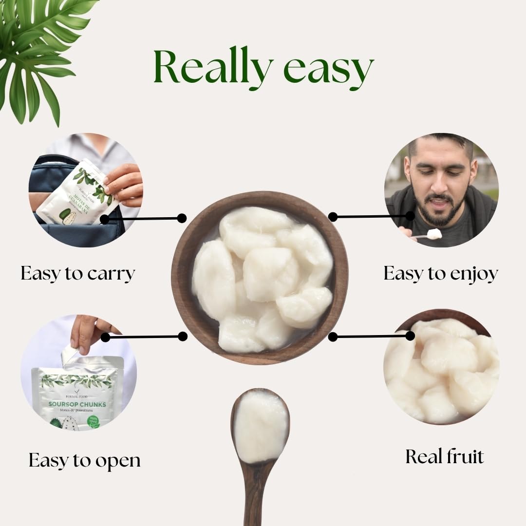Formal Food - Soursop (Graviola-Guanabana), 100% Real Natural Fresh Fruit, No Added Sugar, No Preservatives - 8,82 Oz (Pack of 3)