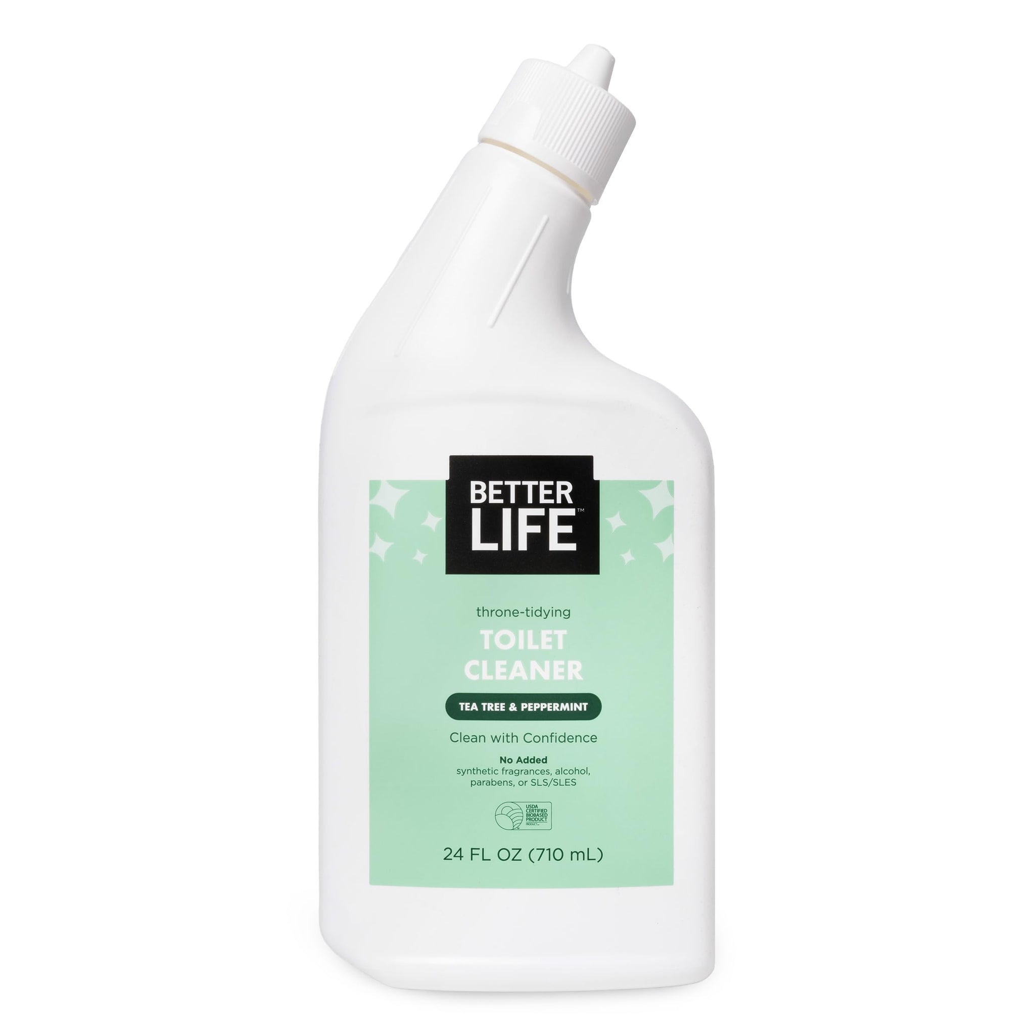 Better Life Toilet Bowl Cleaner - Tea Tree & Peppermint Scent Cleaning Gel - Liquid Bathroom Cleaners for Household - 24oz