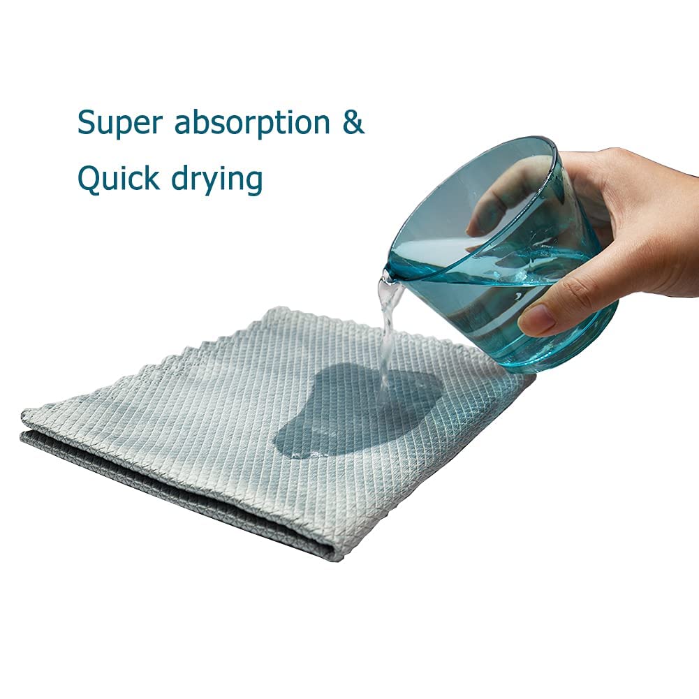 Amersis 5pack Nanoscale Cleaning Cloth, Easy Clean Cloth, Microfiber Cleaning Cloth, Nanoscale Streak-Free Cleaning Cloths Reusable Lint Free Cloth