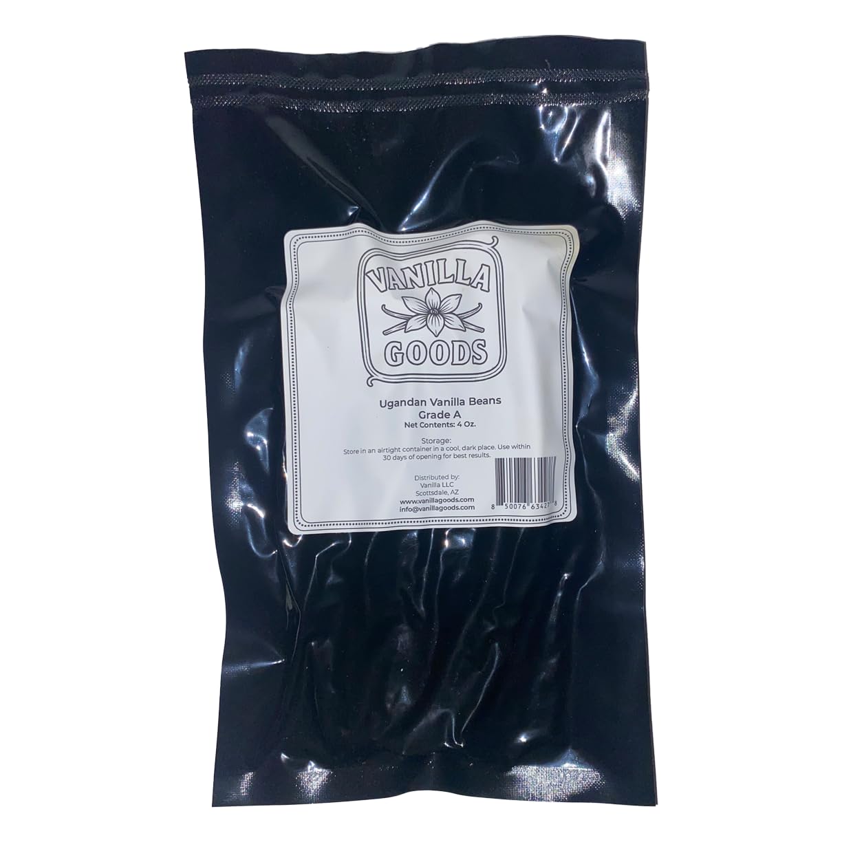 Uganda Vanilla Beans, Grade B, 4oz bag