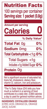 TRUE ORANGE Water Enhancer, Bulk Dispenser Pack - 100 Count (Pack of 1)| Zero Calorie Water Flavoring | For Water, Bottled Water, Iced Tea & Recipes |