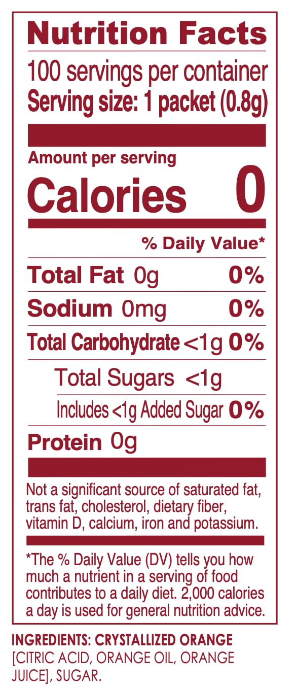 TRUE ORANGE Water Enhancer, Bulk Dispenser Pack - 100 Count (Pack of 1)| Zero Calorie Water Flavoring | For Water, Bottled Water, Iced Tea & Recipes |