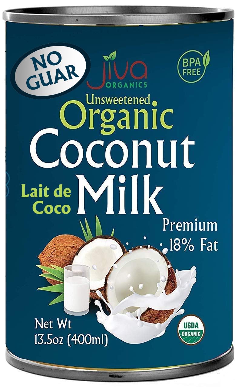 Organic Coconut Milk 13.5 Ounce (Pack of 12) - Unsweetened, Premium FULL 18% Fat, Vegan, Paleo, No Guar Gum, BPA Free, Keto Friendly by Jiva Organics