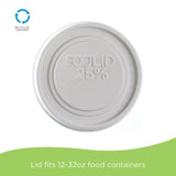 Eco-Products Recycled 12-32oz Food Bowl Recycled Lids, Case of 500, Dome Covers, Fits 12-32oz Round Paper Containers, Hot or Cold Foods, 100% Recycled