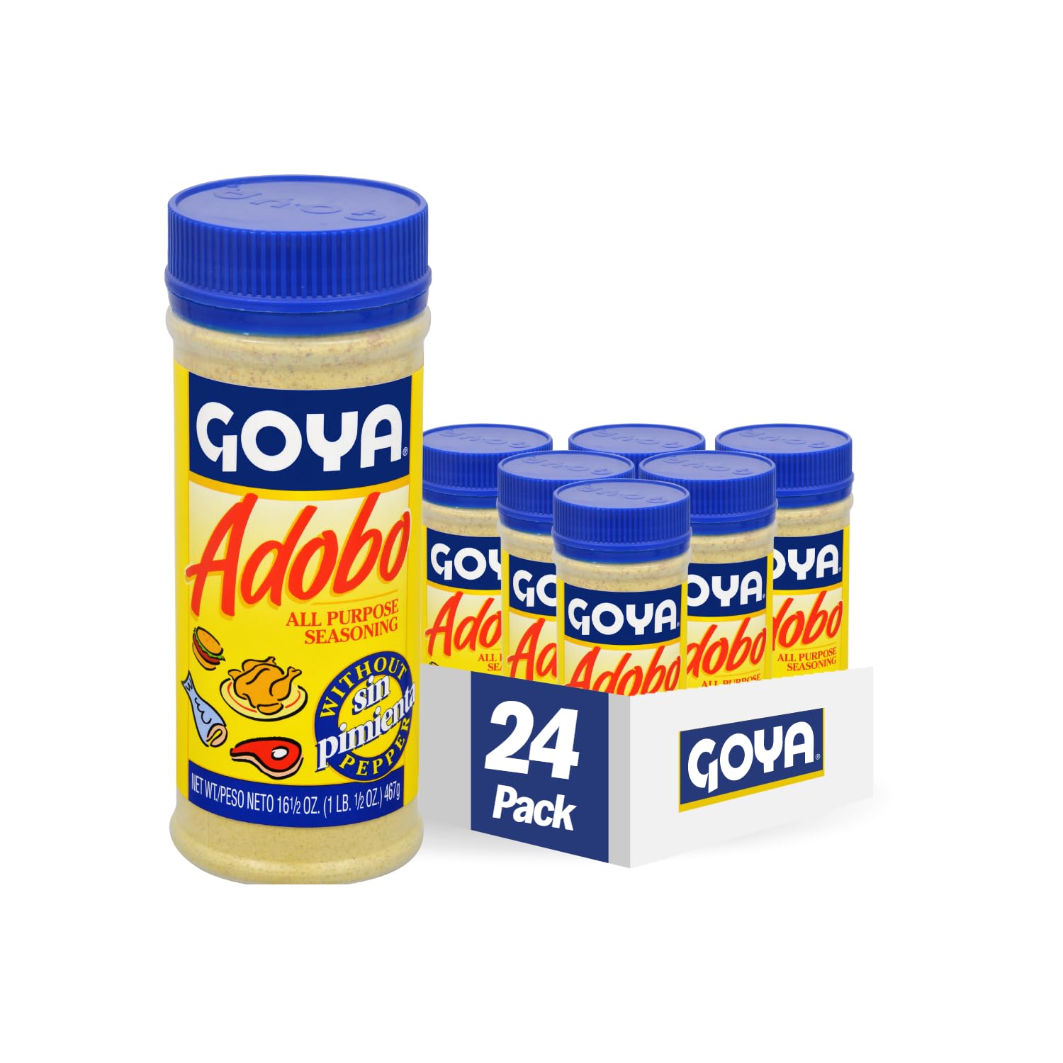 Goya Adobo All-Purpose Seasoning without Pepper, 16.5 Ounce (Pack of 24)