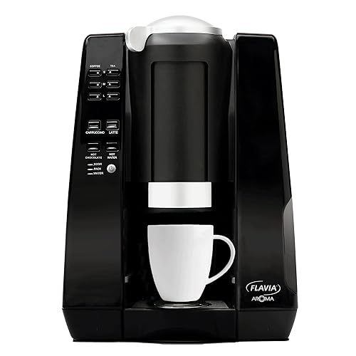 Flavia Small Coffee Brewer : Single Serve, 14.4” x 10.5” x 11.6”, Less counter space. More variety.