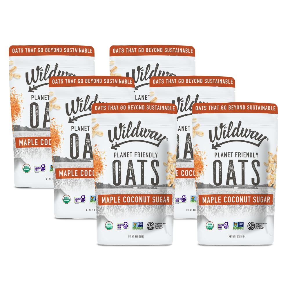 Wildway Organic Rolled Oats, Overnight Oats | Glyphosate-Free, Gluten-Free Oatmeal | Non-GMO, Plant-Based Protein | Regenerative, Sustainable