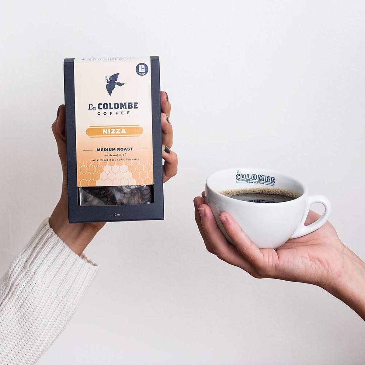 La Colombe Nizza Medium Roast Drip Grind Ground Coffee - Notes of Milk Chocolate, Nuts & Brownie with Honey-Sweet Roasted Nuttiness, 12 Ounce (Pack