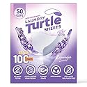Laundry Turtle - Lavender Laundry Sheets Up to 100 Machine Loads - Strips, Travel Size, 50 Non Toxic Laundry Detergent Sheets, Fresh Scent Washing