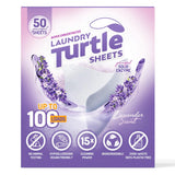 Laundry Turtle - Lavender Laundry Sheets Up to 100 Machine Loads - Strips, Travel Size, 50 Non Toxic Laundry Detergent Sheets, Fresh Scent Washing