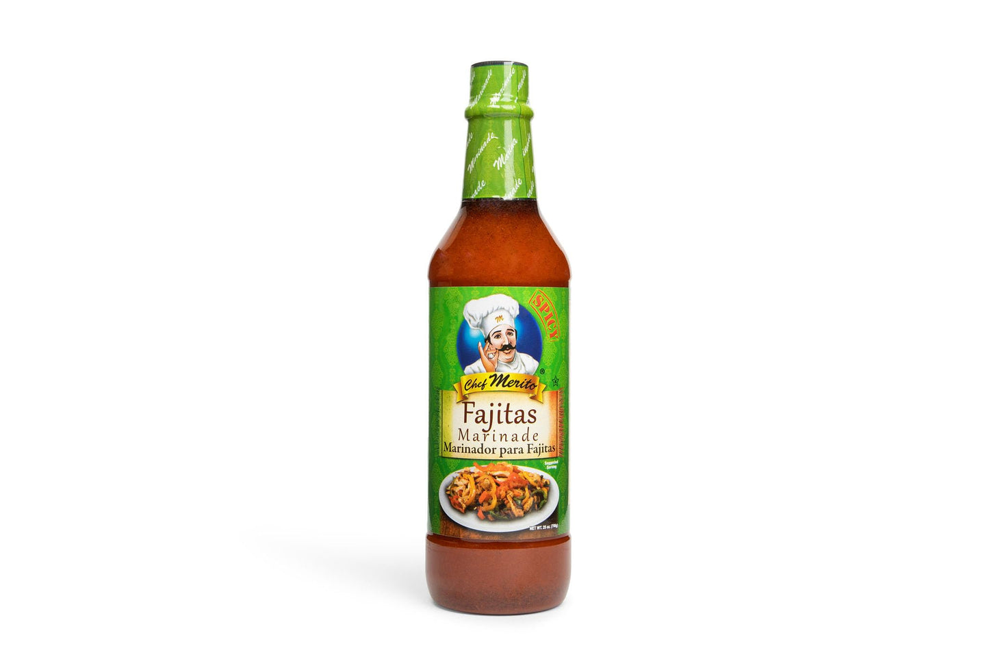 Chef Merito Fajitas Marinade 25 oz | Zesty & Smoky | Ideal for Beef, Chicken & Veggie Fajitas | Perfect for Grilling & Sautéing | Authentic Latin
