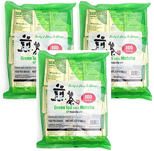 Maeda-en Sen-cha with Matcha Tea Bags 100bags (Pack of 3)