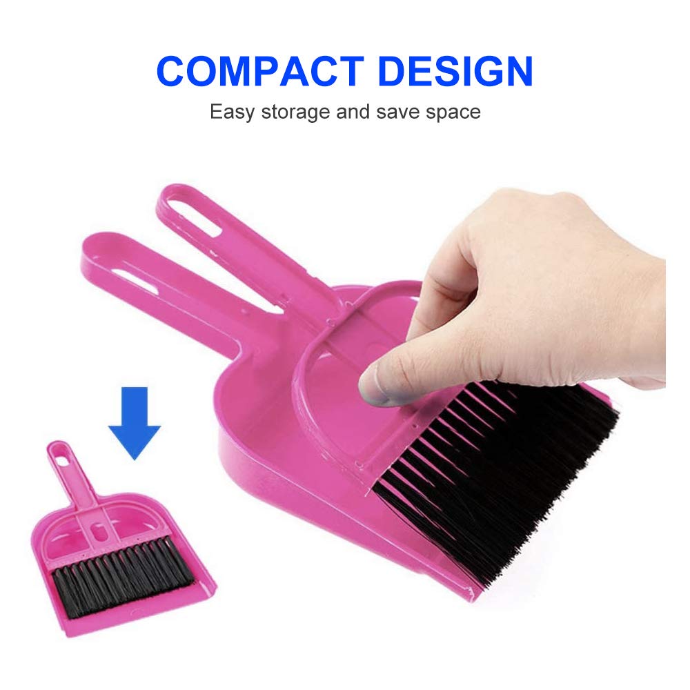 WishLotus Mini Dustpan and Brush Set, Portable Exquisite Pet Waste Cleaning Kit, Hamster Sand Scooper Cage Cleaning Tool for Small Pets Guinea Pigs