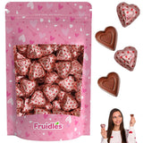 Fruidles Valentine's Milk Fudge Chocolate Hearts, Milk Creamy Chocolaty Hearts, Holiday Treats, Individually Wrapped Foils, Kosher Certified Dairy (2