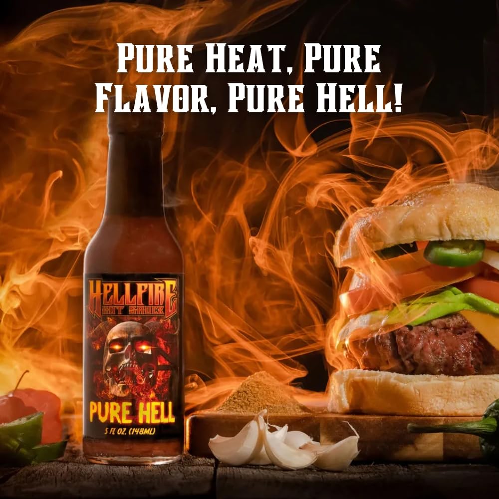Hellfire Hot Taco Lovers Gift Pack - Gourmet Hot Sauce Variety Pack With 4 Flavors for Tacos (Four 5 oz. Bottles)