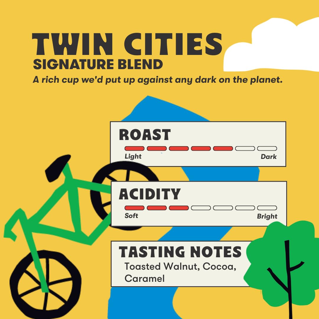Peace Coffee Twin Cities Signature Blend Ground Dark Roast Coffee, 5 lb, Organic Fair Trade, Nutty, Bold Flavor, Shade Grown, Fresh Roasted
