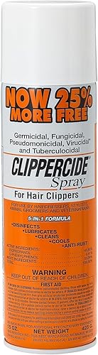 Barbicide Clipperside Hair Clippers Spray Cleaner Large 15 OZ. Bottle with EXCLUSIVE 5-In-1 Formula Disinfects