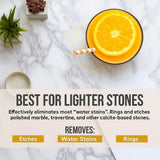 MB Stone Care Sample Kit - MB-11 Marble Etch Remover for Light to Neutral Colored Calcite Based Stone, GT-1 Green Thing, MB-24 Barrier Sealer, Finito
