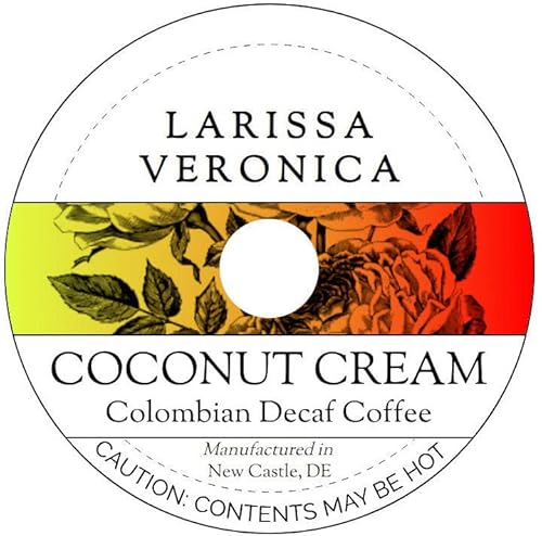 Coconut Cream Colombian Decaf Coffee (Single Serve K-Cup Pods) (Gourmet, Naturally Flavored, Whole Coffee Beans) (12 pods, ZIN: 572220)