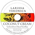 Coconut Cream Colombian Decaf Coffee (Single Serve K-Cup Pods) (Gourmet, Naturally Flavored, Whole Coffee Beans) (12 pods, ZIN: 572220)