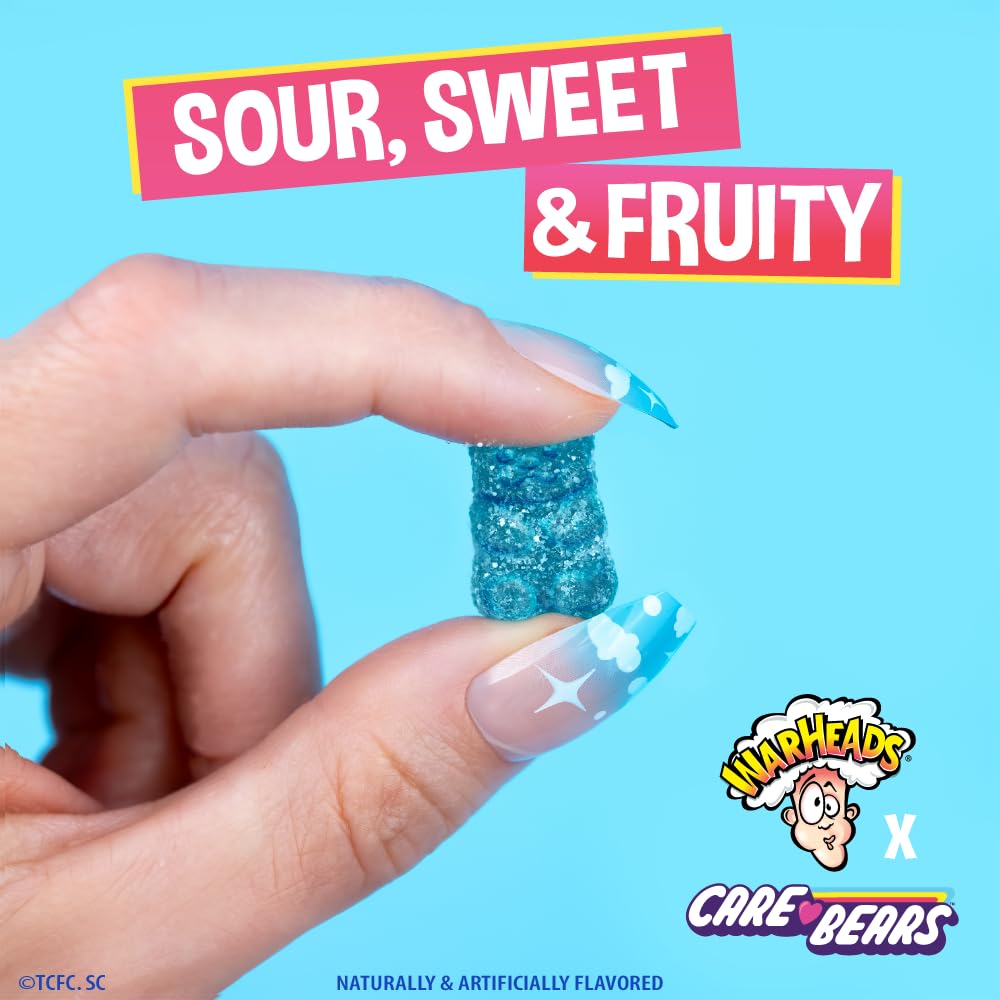 WARHEADS Care Bears - Sour Grumpy Bears - Blue Raspberry Flavor - 4.5 oz. Bags - 2 Pack
