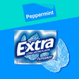 EXTRA Gum Peppermint Sugar Free Chewing Gum, Single Pack, 15 Stick