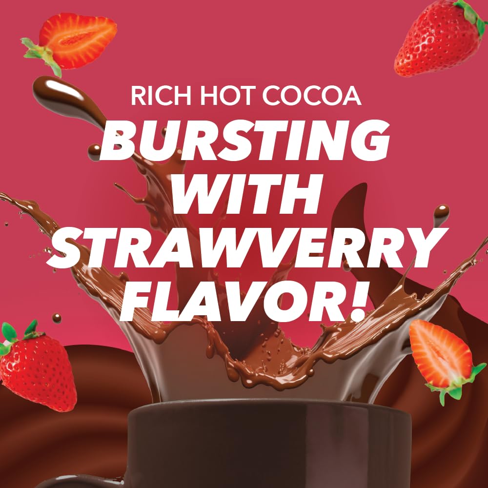 Charleston Chew Strawberry Hot Cocoa Pods, Compatible with Keurig K-Cup Brewers, 12 Count - Sweet Strawberry and Chocolate Nougat Blend