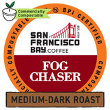 SF Bay Fog Chaser Coffee OneCup - 12 Count Compostable Pods - Medium-Dark Roast Arabica - Compatible with Most Keurig K-Cup Brewers