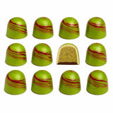 OMNIYA Delicacy Chocolate Galaxy Bonbon (7.5 oz) Crystal Green Crème Pistachio 12 Pcs - Handcrafted Belgian White Chocolate Bonbon Filled