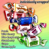Soft Chewy Fruity Chews Candy - 1 Pound Bulk Bag - Individually Wrapped Assorted Fruit Candy - 6 Flavors: Peach, Strawberry, Cherry, Grape, Green