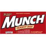 MUNCH Peanut Bar Gluten-Free LOW GLYCEMIC Individually Wrapped, Candy Bulk Box, Single Full Size Single, 1.42-Ounce Bar, 36-Count
