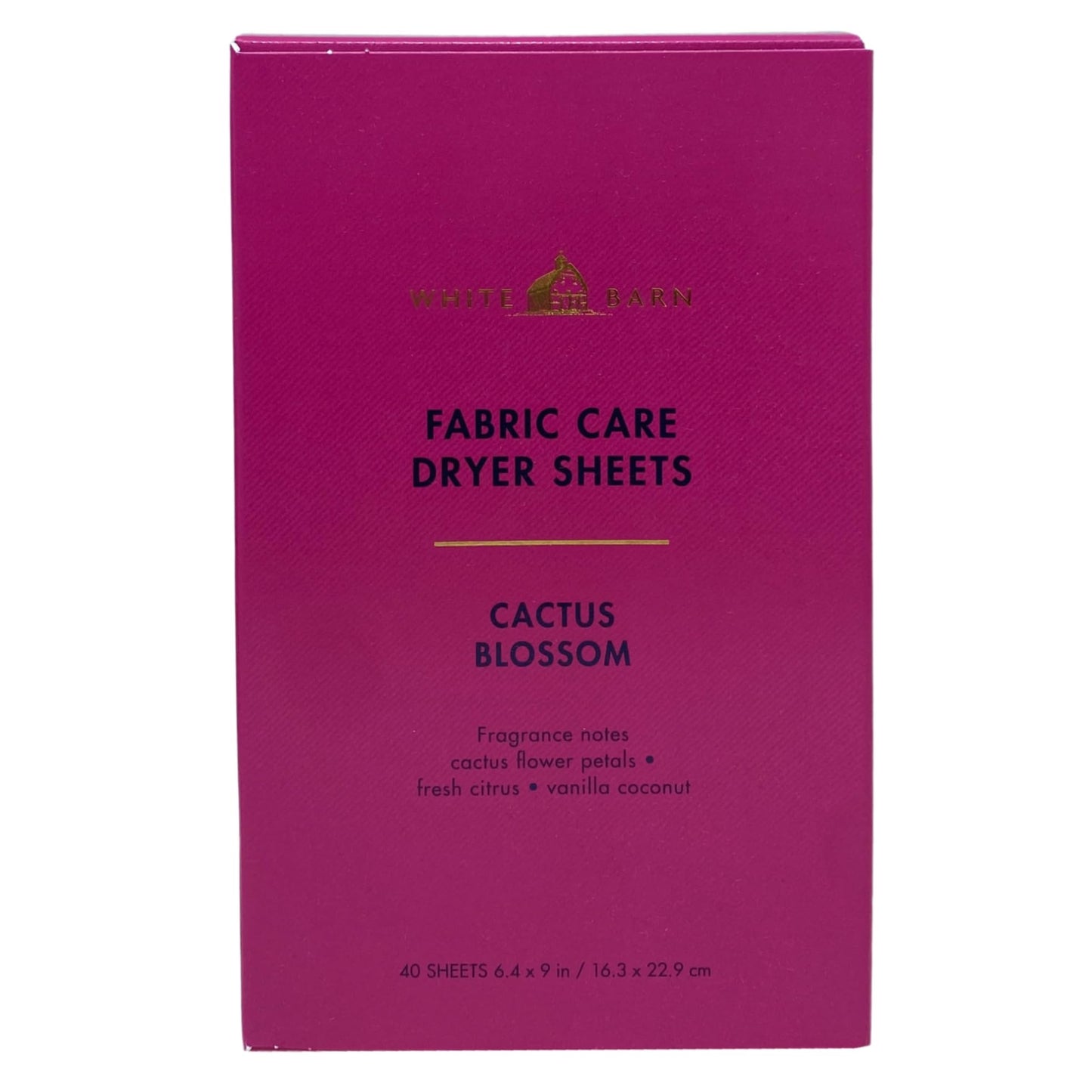 Bath & Body Works Cactus Blossom Fabric Care Dryer Sheets - Box of 40 sheets - with a Natural Oats Sample Soap