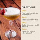 FROTHEE All Purpose Cocktail Foamer 8oz - Egg Substitute, Vegan, Gluten & Alcohol Free Foam - For Cocktails, Mocktails, & Shaken Drinks, 1 Pack
