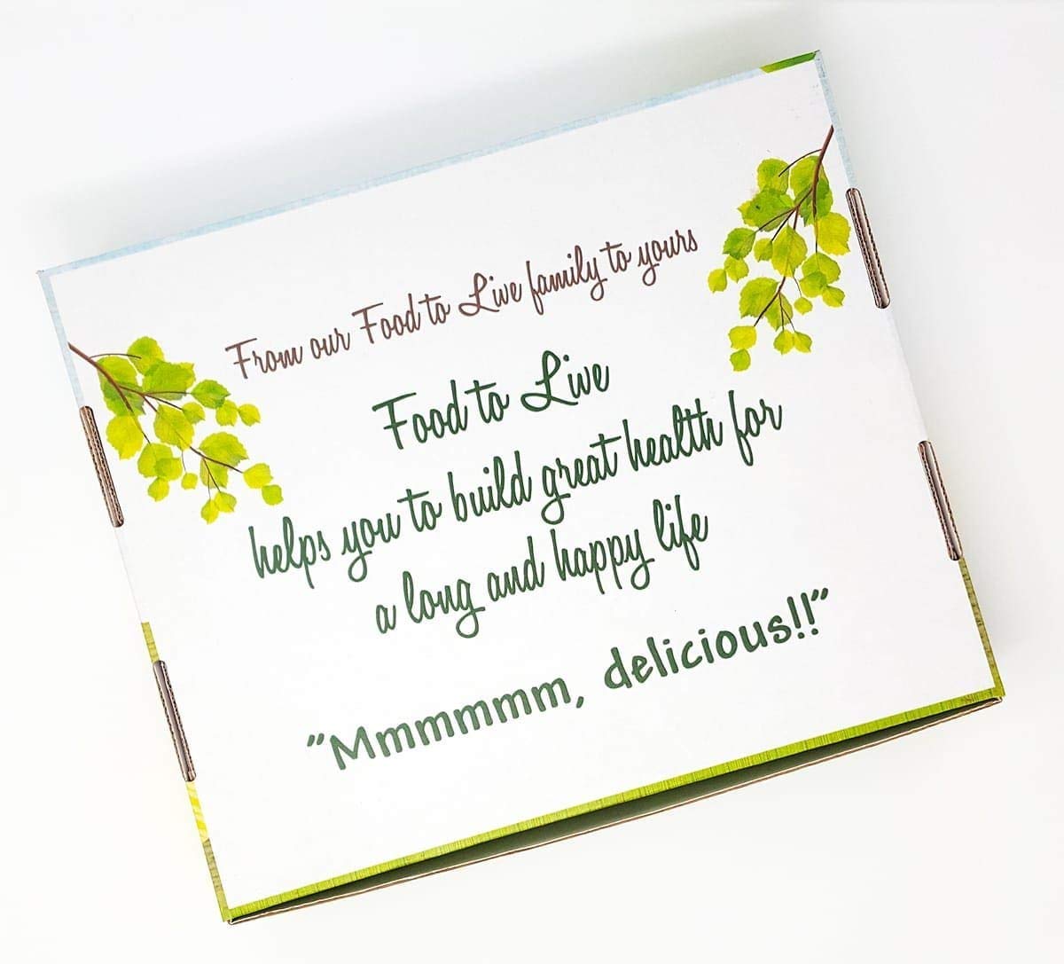 Food to Live Raw Nuts in a Gift Box - Walnuts, Almonds, Brazil Nuts, and Macadamia Nuts