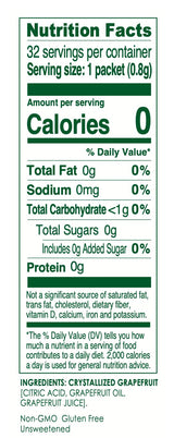 True Grapefruit 32ct (Pack of 1) - Water Enhancer - Bulk Dispenser - 0 Calorie Drink Mix Packets for Water - Sugar Free Grapefruit Flavoring Powder