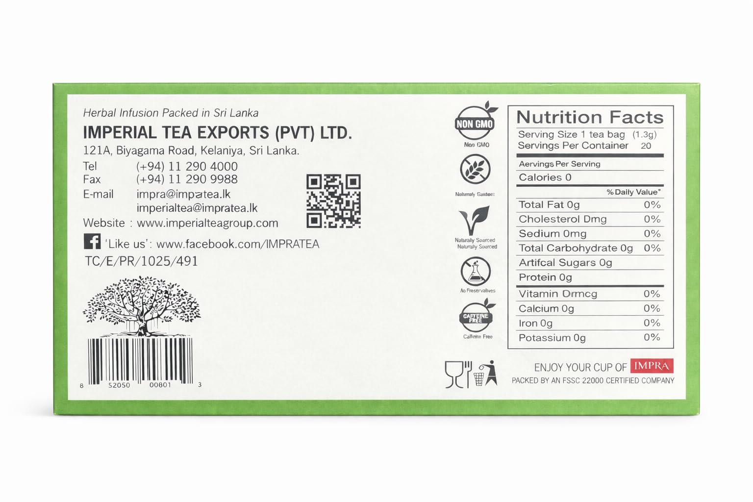 Impra Super Slim Herbal Infusion - 20 Enveloped Tea Bags - Hibiscus & Spices with Ginger, Cinnamon & Lemongrass - 0.91oz (26g)